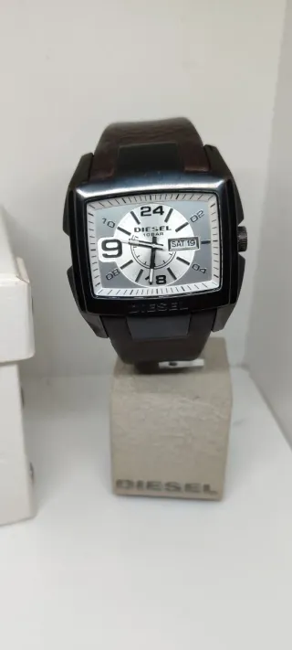 Orologio Diesel Quadrato Pelle Marrone Nero