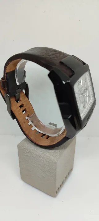 Orologio Diesel Quadrato Pelle Marrone Nero