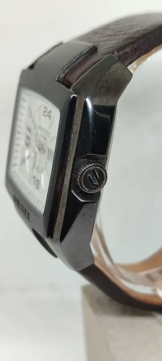 Orologio Diesel Quadrato Pelle Marrone Nero