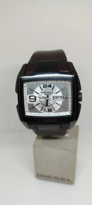 Orologio Diesel Quadrato Pelle Marrone Nero