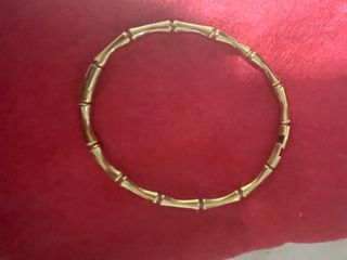 Pulsera Acero Baño Oro Diseño Bambú