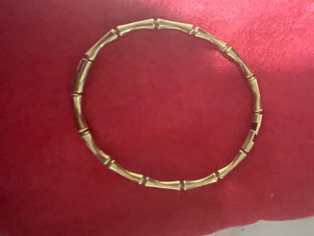 Pulsera Acero Baño Oro Diseño Bambú