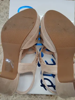 Tacones fiesta beige