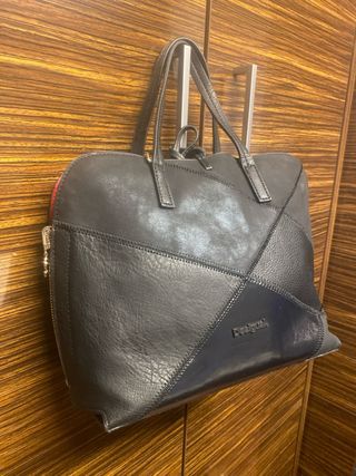 Bolso Desigual Piel Doble Reversible Negro/Rojo