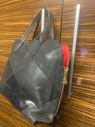 Bolso Desigual Piel Doble Reversible Negro/Rojo