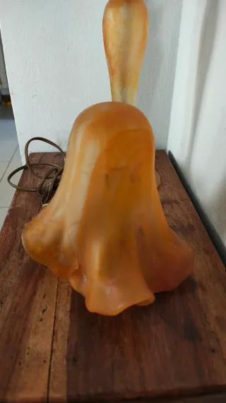 Lampada vetro colorato arancione fatta a mano