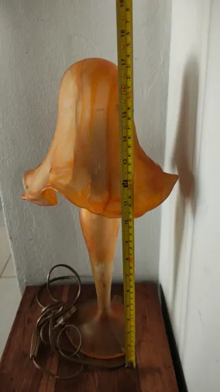 Lampada vetro colorato arancione fatta a mano