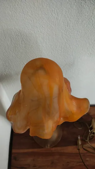 Lampada vetro colorato arancione fatta a mano