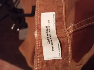 Falda larga vaquera marrón/naranja