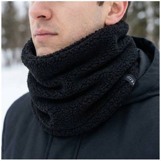 Bufanda Polar Térmica Redonda Unisex Negra