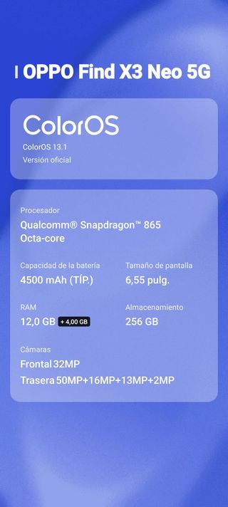 Oppo Find X3 Neo 256GB Noir