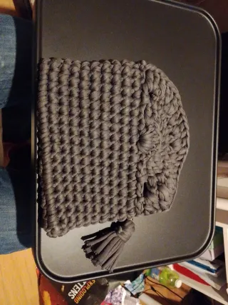 Bolso de mano tejido gris #Handmade