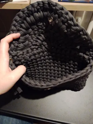 Bolso de mano tejido gris #Handmade