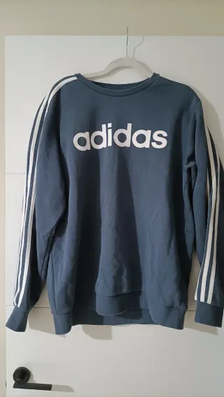 Sudadera Adidas Azul con Rayas Blancas