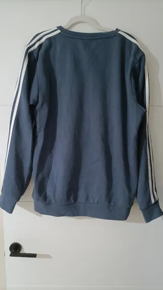 Sudadera Adidas Azul con Rayas Blancas
