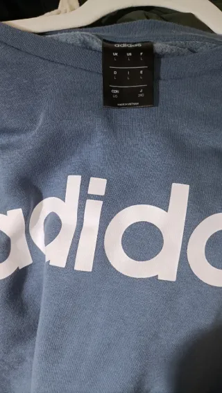 Sudadera Adidas Azul con Rayas Blancas