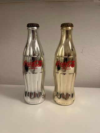 2 bottiglie Coca Cola Oro e Argento