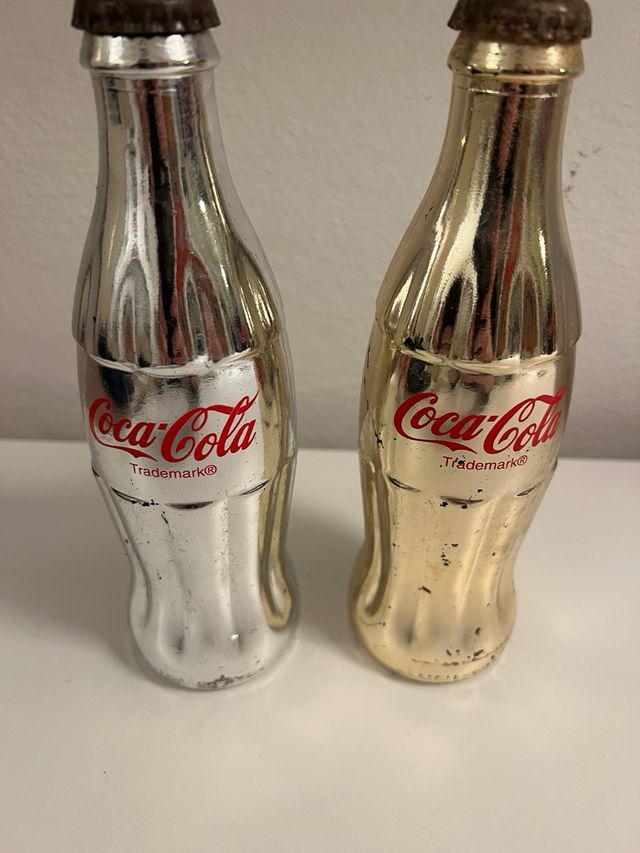 2 bottiglie Coca Cola Oro e Argento