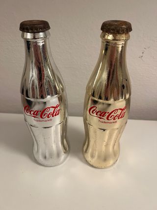 2 bottiglie Coca Cola Oro e Argento