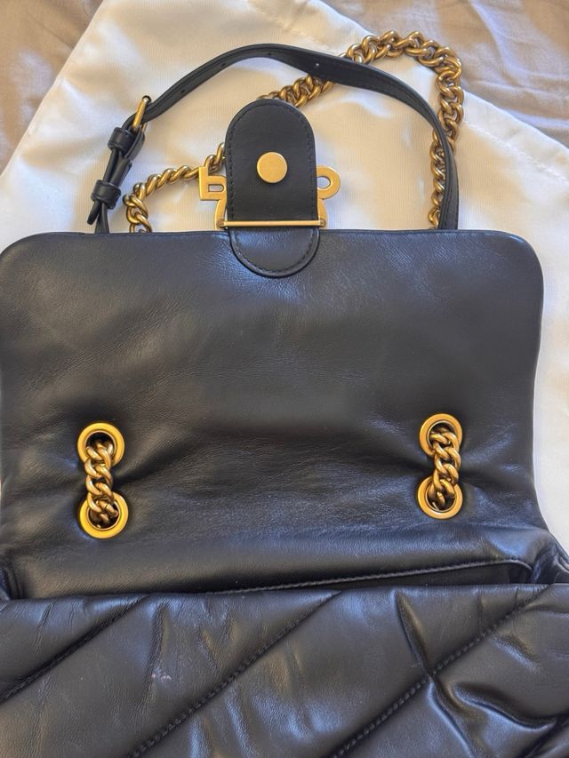 Bolso Pinko Love Puff Negro Cuero
