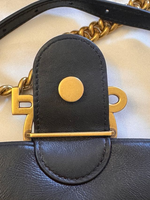 Bolso Pinko Love Puff Negro Cuero