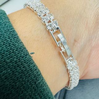 Bracciale Tennis Bigiotteria Argento doppio filo