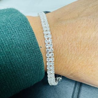 Bracciale Tennis Bigiotteria Argento doppio filo