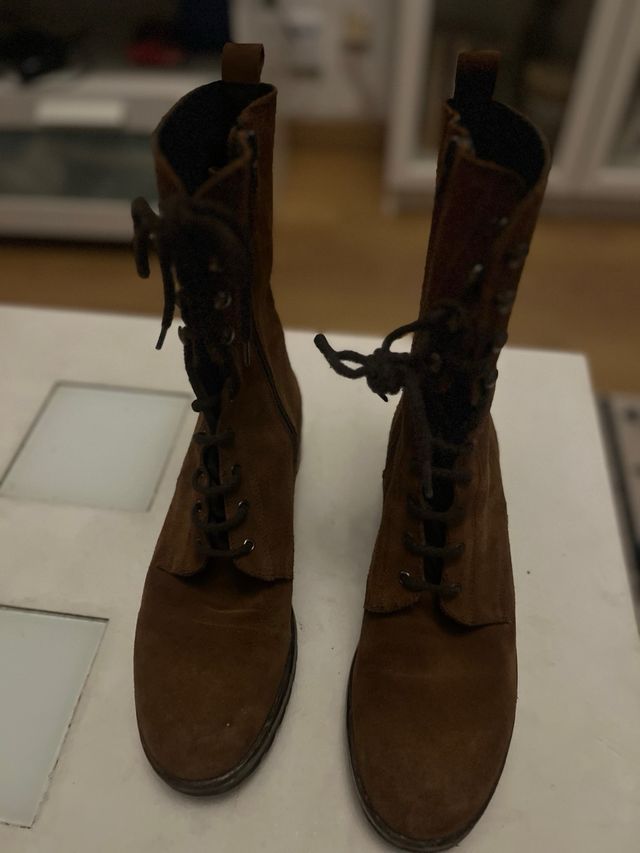 Botas serraje mujer tacón grueso