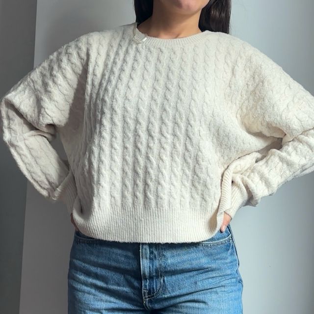 Jersey trenzado blanco