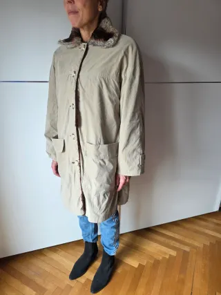 Cappotto invernale vintage beige/marrone