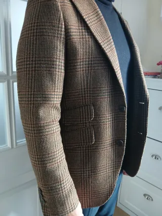 Americana cuadros marrón