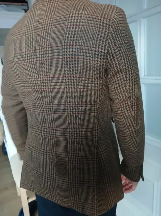 Americana cuadros marrón