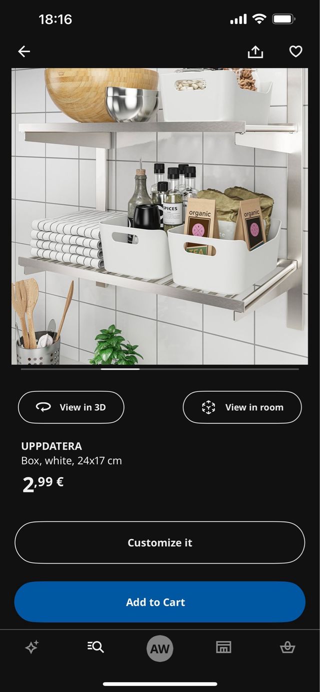 Caja organizadora blanca IKEA UPPDATERA
