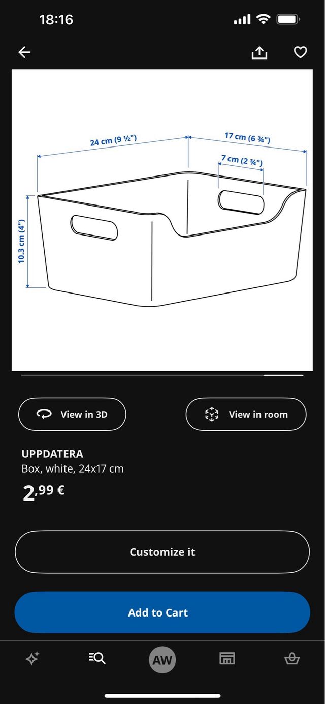 Caja organizadora blanca IKEA UPPDATERA