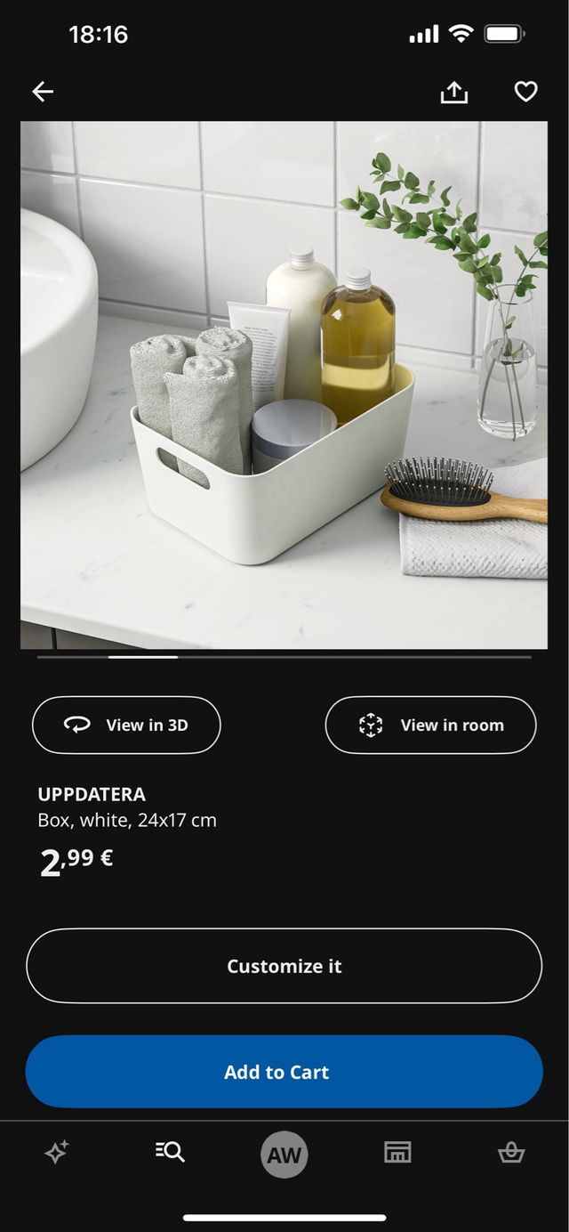 Caja organizadora blanca IKEA UPPDATERA