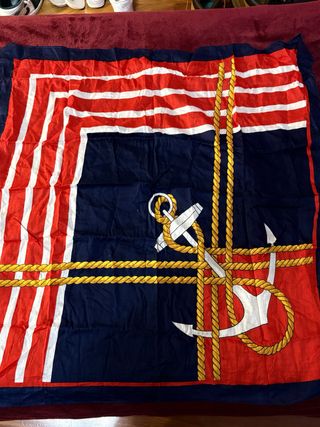 Foulard donna blu e rosso con ancora