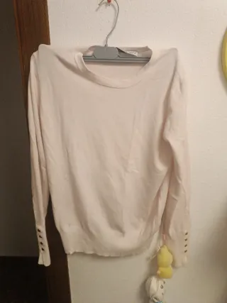 Jersey Zara rosa claro M botones