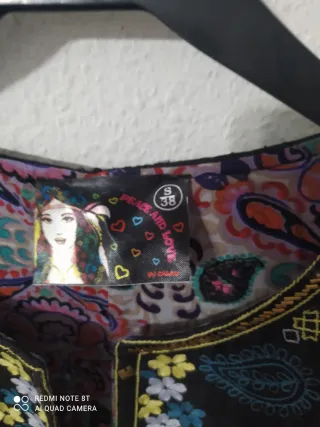 Cazadora Peace and Love Negra Multicolor