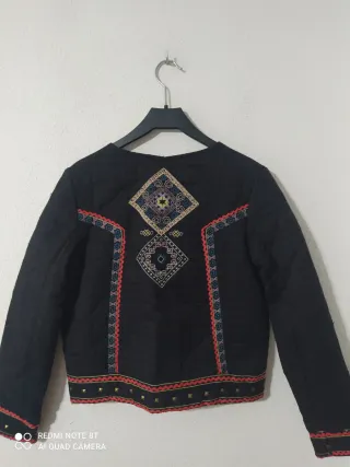 Cazadora Peace and Love Negra Multicolor