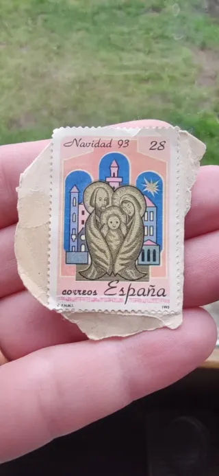 SELLO CORREOS ESPAÑA, SAGRADA FAMILIA-NAVIDAD 1993