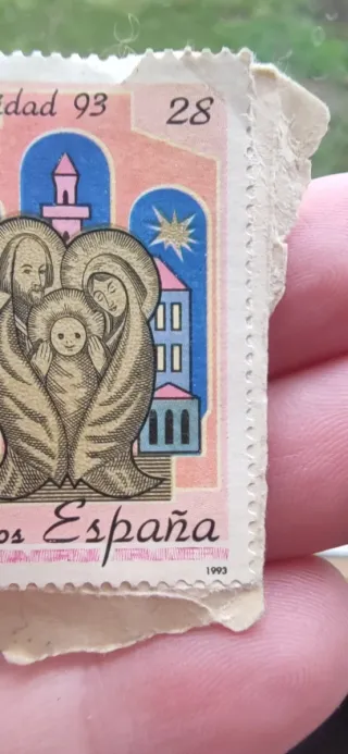 SELLO CORREOS ESPAÑA, SAGRADA FAMILIA-NAVIDAD 1993