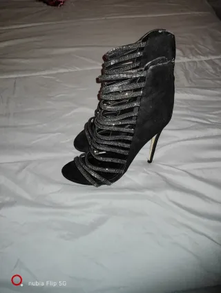 Sandalias Zara Tacon Brillantes