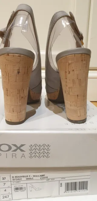 Sandalias Geox grises de tacón