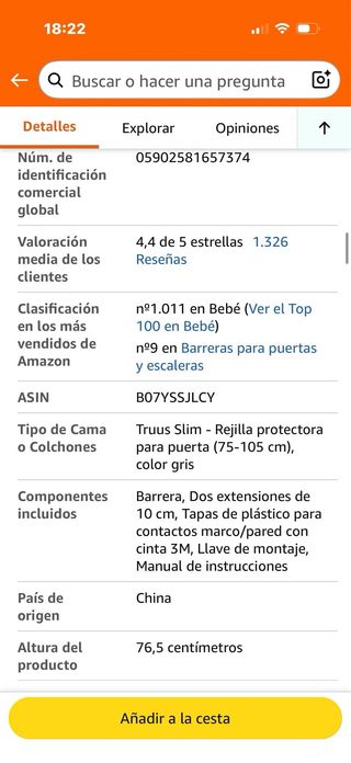 Valla seguridad bebé escaleras