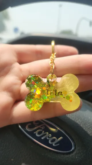 Llavero Corazón Resina Stitch