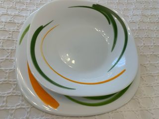 Vajilla Porcelana 32 Platos + Bandejas