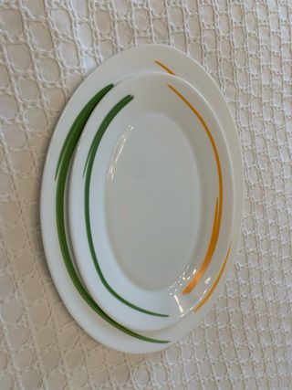 Vajilla Porcelana 32 Platos + Bandejas