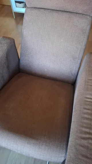 Butaca reclinable tela marrón