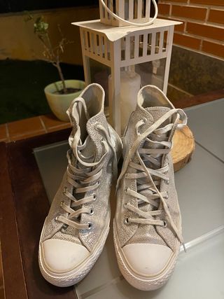 Converse All Star plateadas talla 41