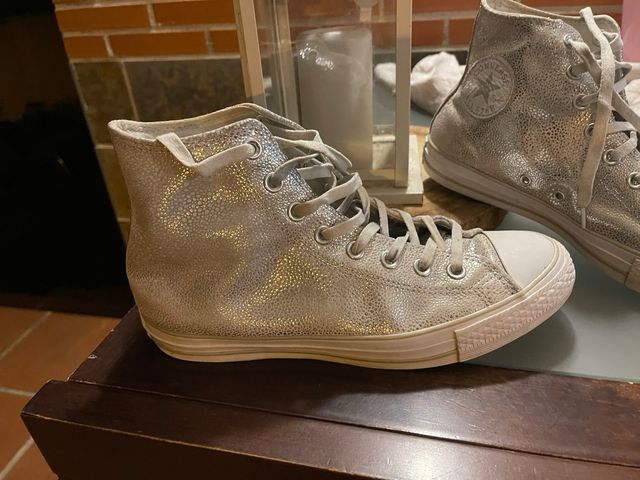 Converse All Star plateadas talla 41
